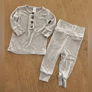 Lou Lou & co top & bottom sweater set 3-6 months beige